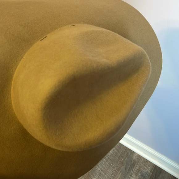 Free People Felted Tan Wool Wide Brim Cowboy Hat OS